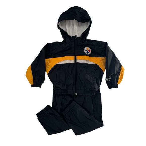 Reebok Other - VTG Reebok Windbreaker Matching Set - NHL Pittsburgh Steelers Black & Yellow 3T
